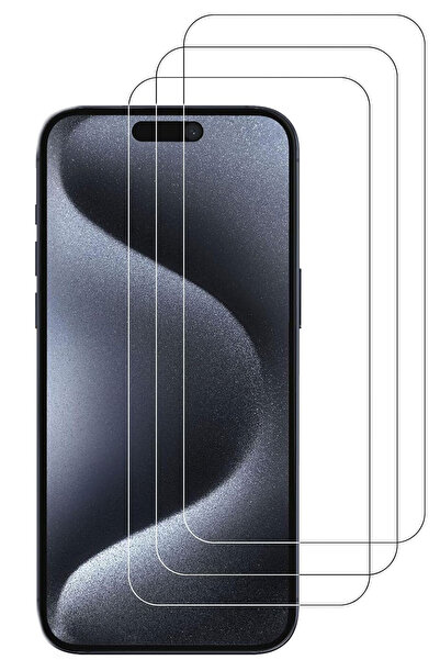 CEPSTOK iPhone 15 Pro Max/15 Plus Kırılmaz Cam 3 Adet Temperli Şeffaf Ekran K...