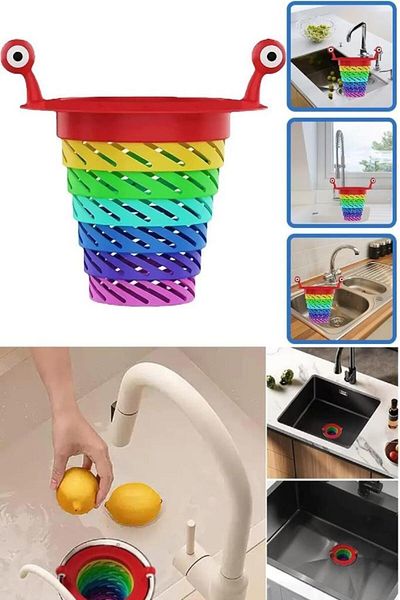 jetfast 6-Stage Colorful Sink Strainer - Mesh Drainer Cover, for Bathroom and Kitchen