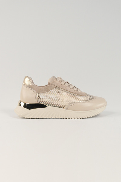 Velune Rosalba Bej Deri Kadın Sneakers, Hakiki Deri, Günlük Ayakkabı, Spor Ay...