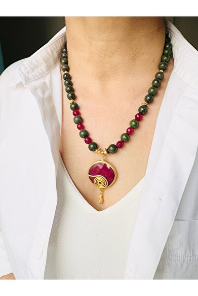 DEVİ fashion Hanedan Doğal Taş Kolye  52 cm