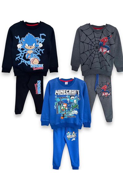 LİTTLE TORTOİSE Set de hanorac sezonier 3 piese pentru băiat Sonic Spiderman, cu model, cu potrivire obișnuită