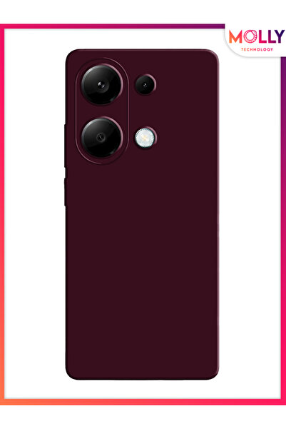 Molly Xiaomi Redmi Note 13 PRO 4G İçin Vişne Çürüğü Liquid İçi Kadife Silikon...