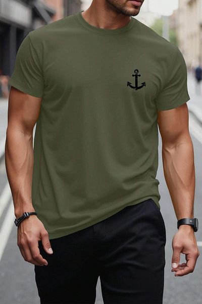 cc collection Anchor Printed Men's Oversize T-Shirt