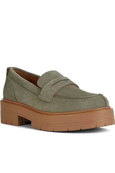 Geox Green Moccasins Womens Shoes