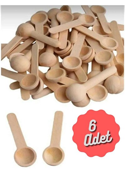 elfnur 6 Pieces Bamboo Scale Spoons Mini Size Spice Food Spoons 7 cm Set of 6 Spoons