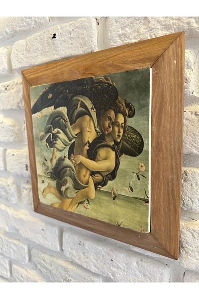 woodhomeworks Панел за картина с масивна рамка от естествен камък и мрамор 26x26 см