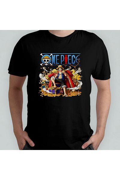 Pixxa Μπλουζάκι One Piece Monkey D. Luffy Crew Neck 100% βαμβακερό - Μοντέλο 3