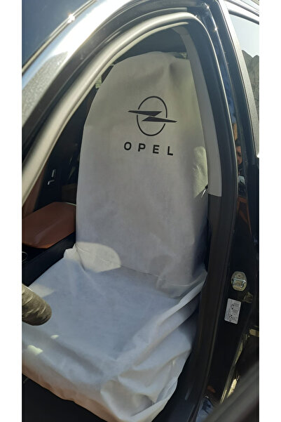 Cebeci OPEL Logolu beyaz tela oto servis kılıfı (2,li paket)