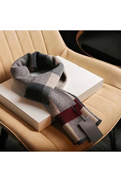 Boho Men's Scarf Made of cotton and Wool Blend,Thick Elastic Keffiyeh Resistant to Wind and Cold