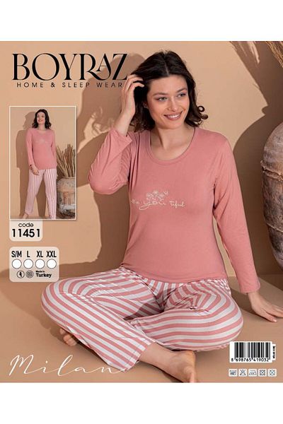 BEYAZTOPTAN Good Quality & Stylish Milan Long Sleeve Pijamas Suit