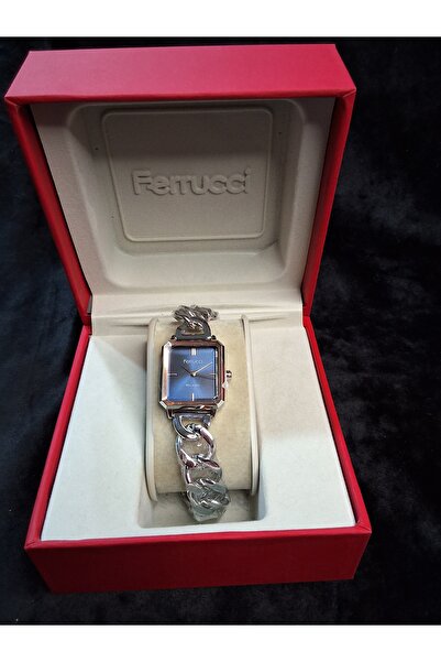 Ferrucci FERRUCCİ MAVİ KARE ZİNCİR MODEL ÇELİK KADIN KOL SAATİ