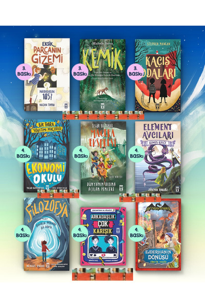 Genç Timaş 4.5.6.Sınıf nitelikli 9 kitap(set) Kemik, Filozofya, Kaçış Odaları...