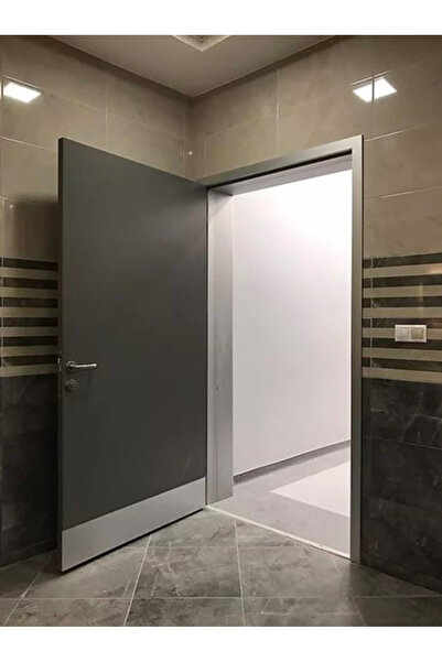 Nalbur Bakkal Kapı Altı Koruması Tekmelik Alüminyum Gri 8x80 Cm 2 Adet (KALIN ALÜMİNYUM PROFİL)