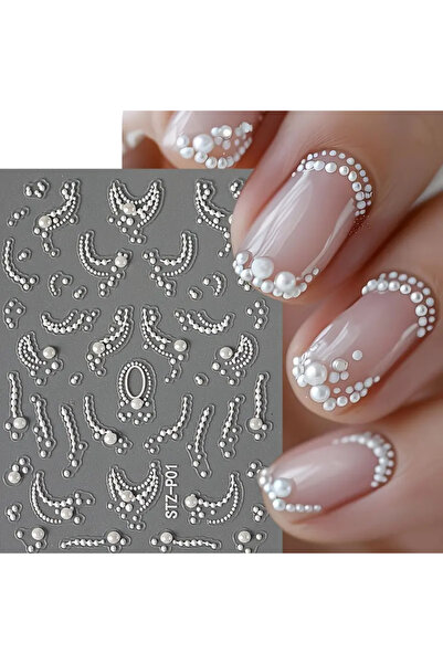 Takıtolia Nailist Fransız İnci Yapışkanlı Tırnak Sticker NailArt Tırnak Dövme...