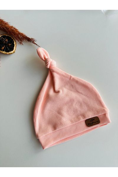 minço bebe Salmon Boy Girl Baby Kids Luxury Knotted Combed Cotton Beanie Hat