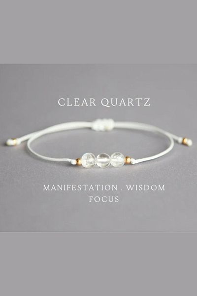 NBS Beautiful Naturel Stones Crystal Quartz Positive Energy,Nazar, Luck Natural Stone Handcrafted Design Bracelet