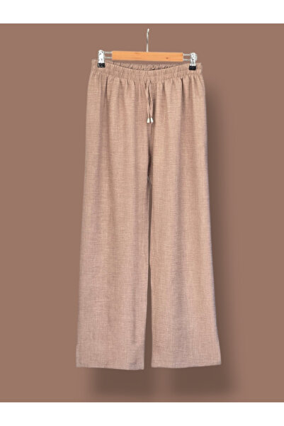 ENDAMIM Linen Pant Large Size Comfortable Fit Without Cover Waist Elastic Size 40-50