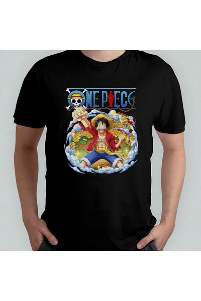 Pixxa Μπλουζάκι One Piece Monkey D. Luffy Crew Neck - 100% βαμβάκι Μοντέλο 5