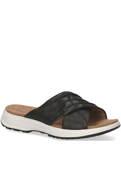Caprice Black Slippers Womens Shoes