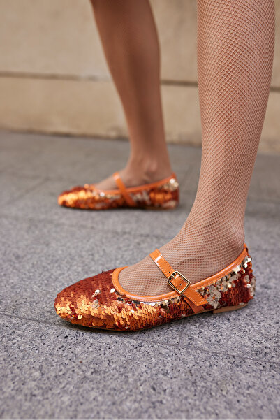 ANGELİNA JONES Chimy Women's Orange Painted Ballets