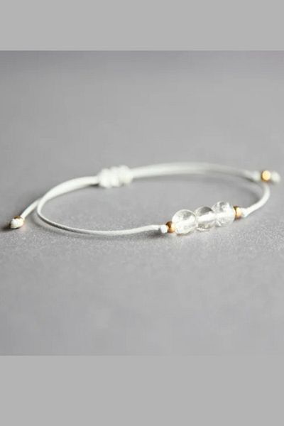 NBS Beautiful Naturel Stones Crystal Quartz Positive Energy,Nazar, Luck Natural Stone Handcrafted Design Bracelet
