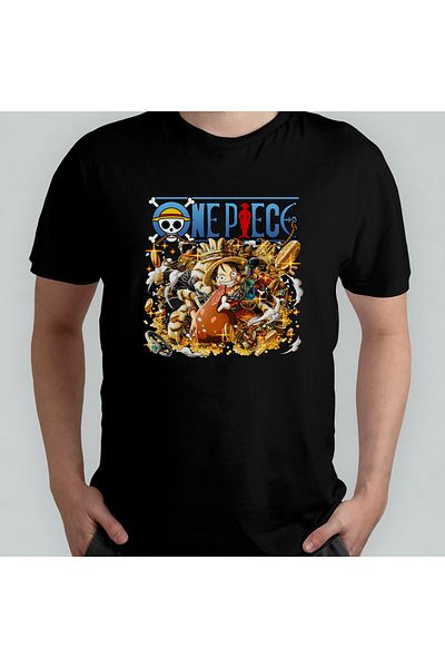 Pixxa Μπλουζάκι One Piece Monkey D. Luffy Crew Neck 100% βαμβακερό - Μοντέλο 8