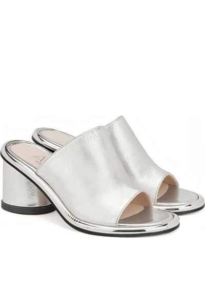 AGL Silver Mules Womens Shoes
