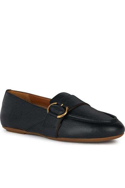 Geox Black Moccasins Womens Shoes