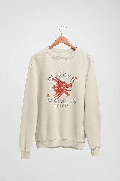 Butik Φούτερ με μακρυμάνικο Unisex DRAGONS Transfer με τύπωμα με λαιμόκοψη πο...