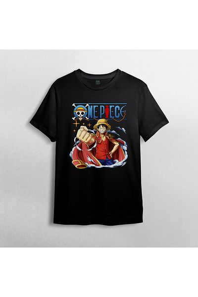 Pixxa Μπλουζάκι One Piece Monkey D. Luffy Crew Neck 100% βαμβακερό - Μοντέλο 11