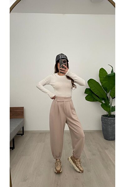 Nazline Women's Jager Leg Elastic Pants with Velcro Detail