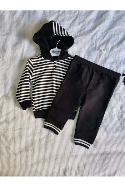 Hippil Hippil Boys' 3-Piece Set - 6-9/9-12/12-18 Months Striped Inflatable Vest Baby Set