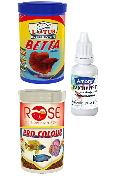 Genel Markalar Beta Balığı Yemi 100ML Granül, Rose Pro Colour 100ML Kutu Chip...