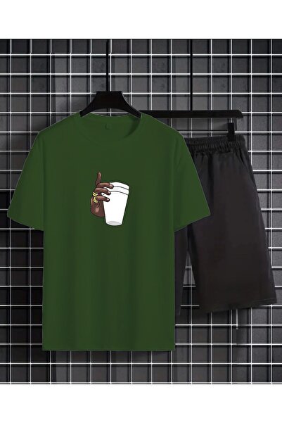 YOHO SPORT Kup štampana majica i kratke hlače set