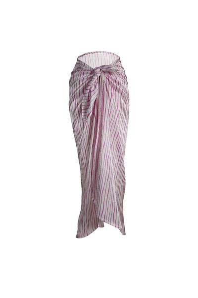MANOTRES Satin Pareo - Pink Line Design