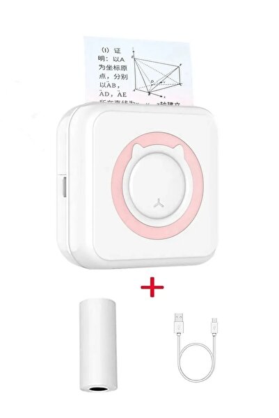 JW JACK WAYNE Taşınabilir Portatif Mini Cep Yazıcı Bluetooth Bağlantılı Telefon Bilgisayar Ve Tablet Uyumlu Pembe