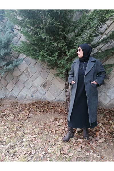 stil hatun butik Plus Size Coat Cashew Coat, Premium Quality Plus Size Cashew Coat