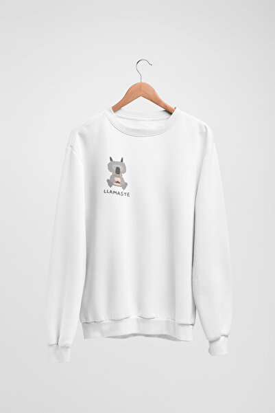 Butik Mânecă lungă unisex LLAMESTE Transfer cu imprimeu guler rotund piese Sw...