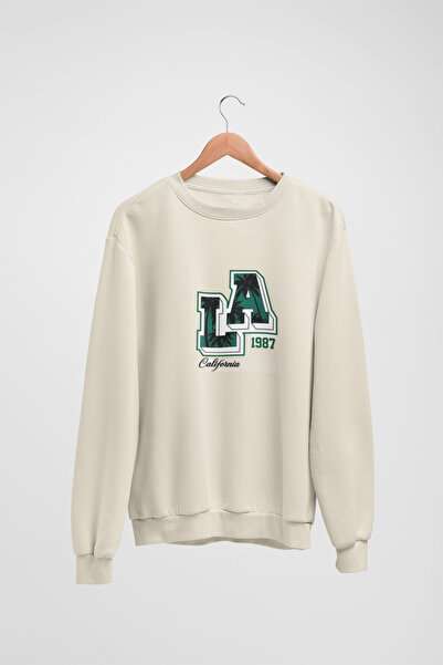 Butik Mânecă lungă unisex LA1987 Transfer cu imprimeu guler rotund Swea tricou