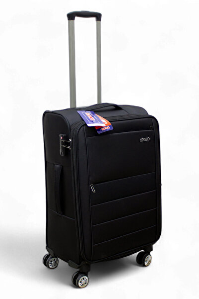 ES POLO TRIP Siyah Kabin (KÜÇÜK) Orta Ve Büyük Boy 3'lü Carry-on Lüks Kumaş Valiz Seti