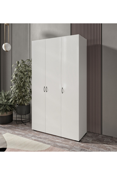 SEBOR 3 Kapaklı Elbise Dolabı Gardırop Tamamı MDF