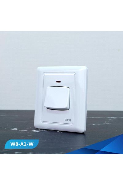 Btm Air conditioner switch, 7×7, 45 amp, white, twisted color