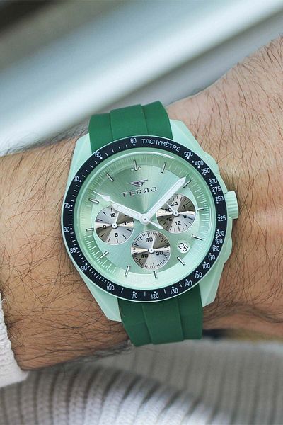 FERRO Fm11401Zg Unisex Wrist Watch with Silicone Band