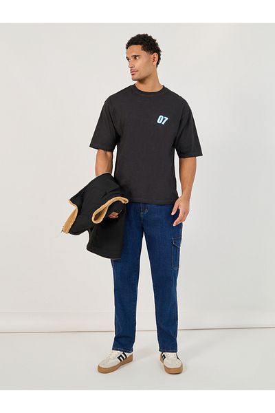 Styli Acid Washed Graphic Print Oversized T-Shirt