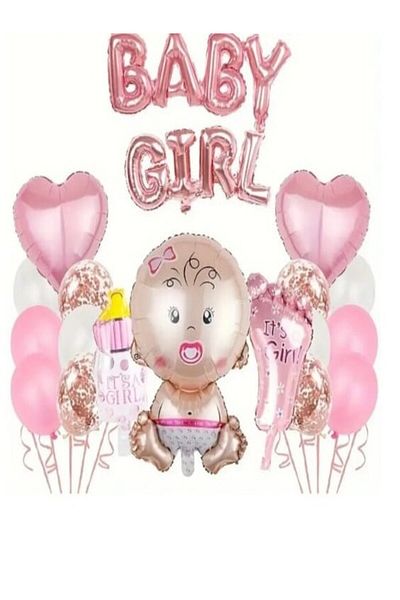 CANSIN ΣΕΤ ΜΠΑΛΟΝΙ ΜΕ ΦΟΙΛΟ BAYB GIRL PINK BABY GIRL