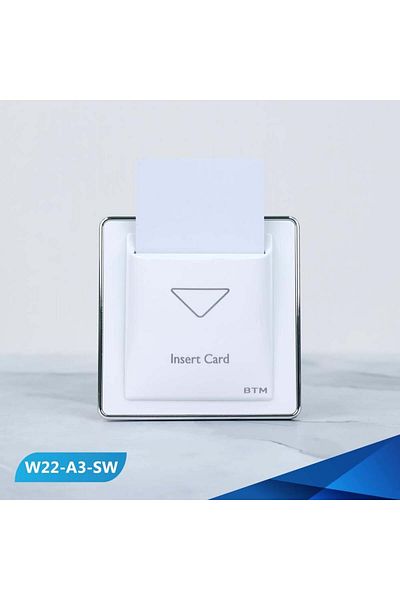 Btm Abu card switch, white and silver- 2 pieces
