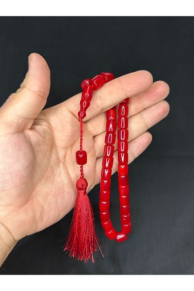 Anemore Collection Red Color Rosary Capsule Cut 11mm X 9mm Gift Kataline Special