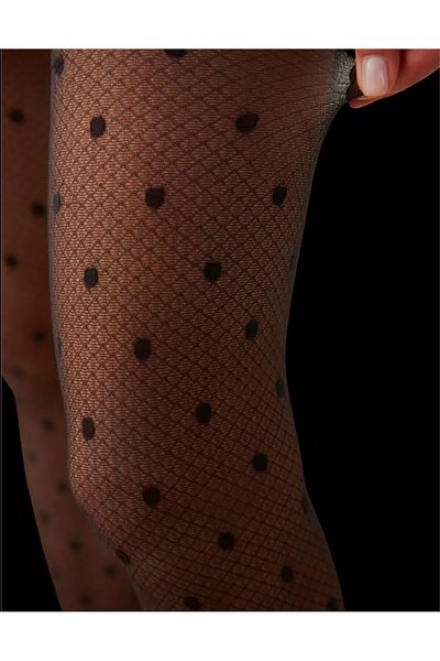 Penti Women's Black Patterned Pantyhose