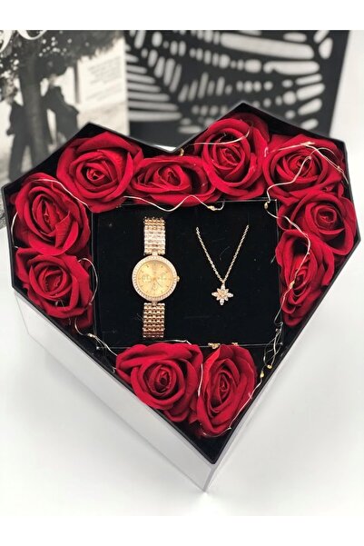 Masalsı Concept Prizma Kapaklı Ledli Kalp Kutuda Gül Süslemeli 14 Şubat Sevgi...