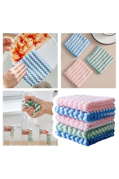 çt çeçem ticaret 3Pcs Microfiber Soft Textured Cleaning Cloth 30*30 cm Kitchen Cloth Stain Resistant No Smell